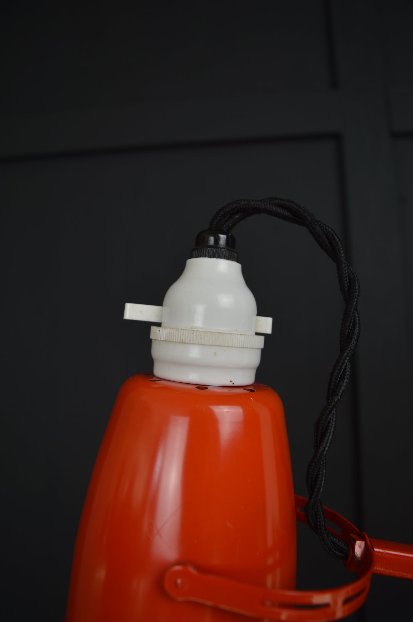 Red Anglepoise model 1227 lamp by Herbert Terry