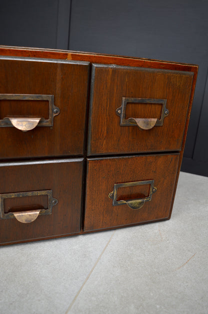 Early 20th century 4 drawer index cabinet