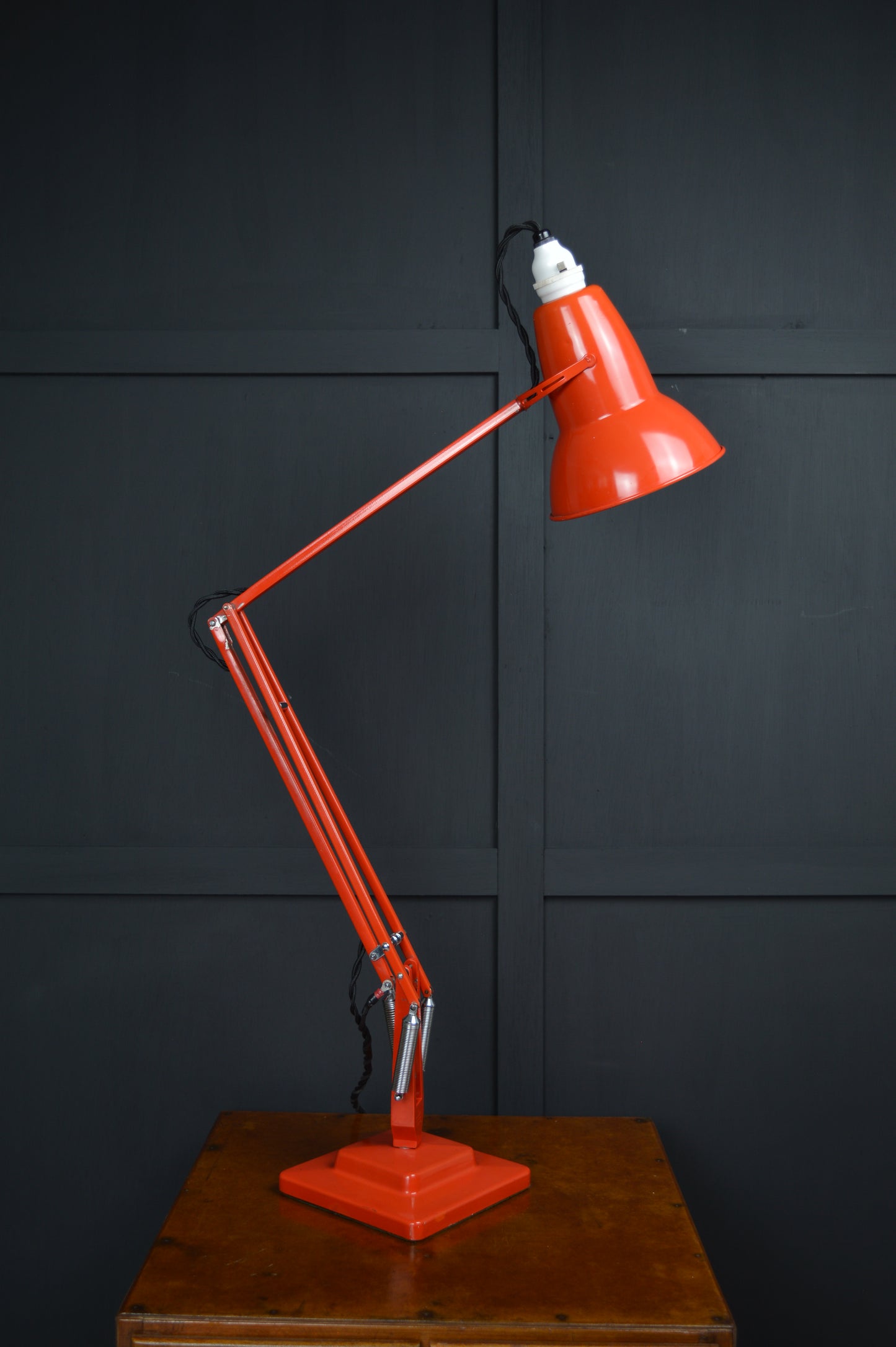 Red Anglepoise model 1227 lamp by Herbert Terry