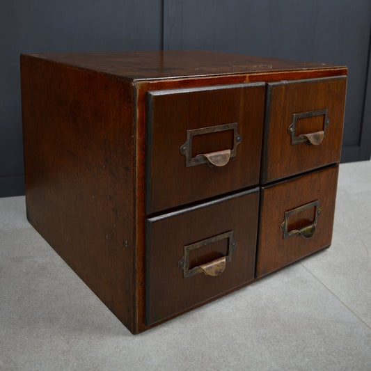 Early 20th century 4 drawer index cabinet