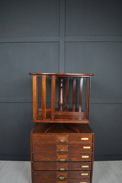 Revolving mahogany book case