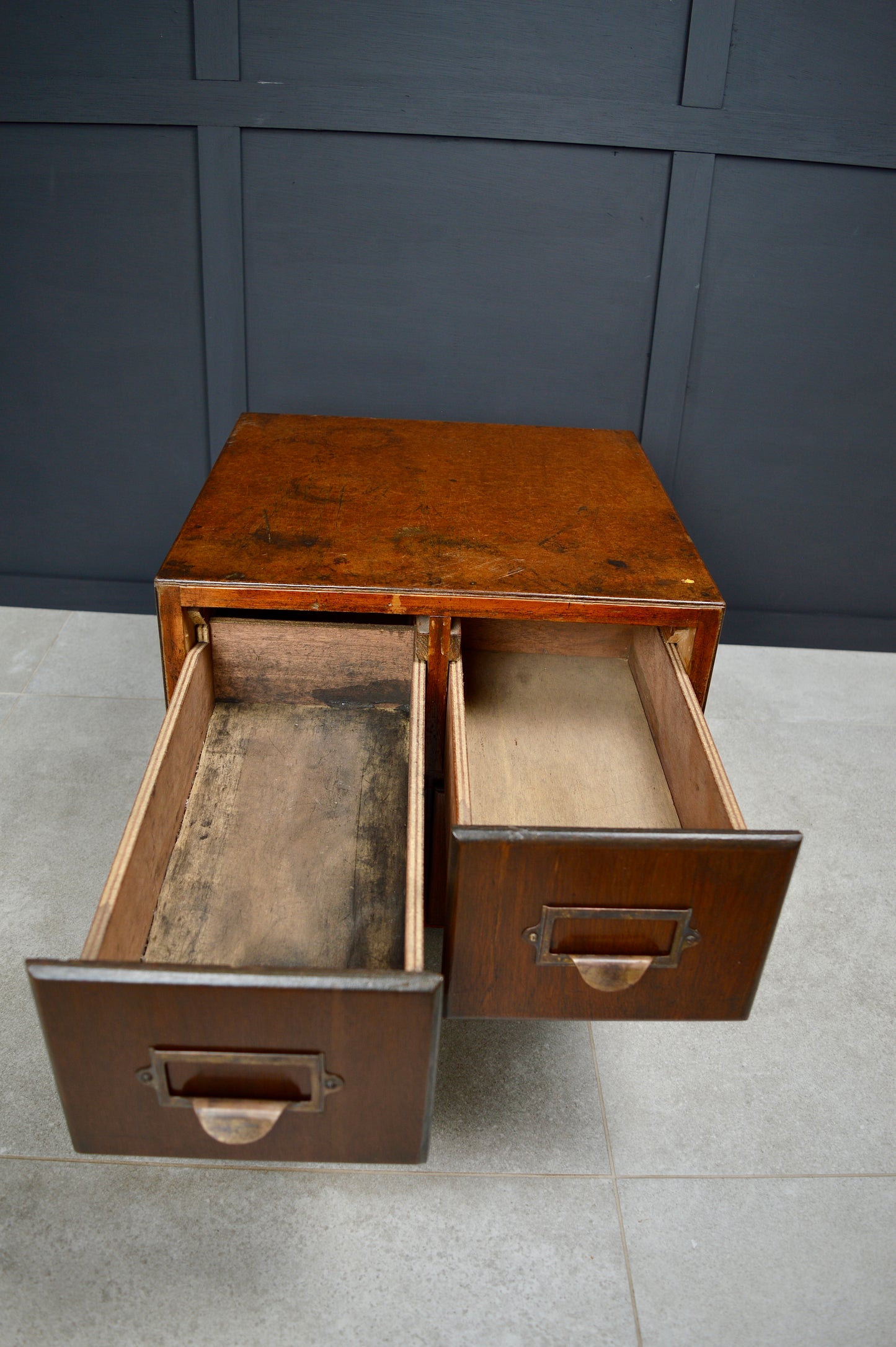 Early 20th century 4 drawer index cabinet