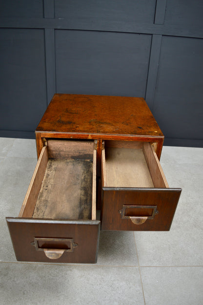Early 20th century 4 drawer index cabinet