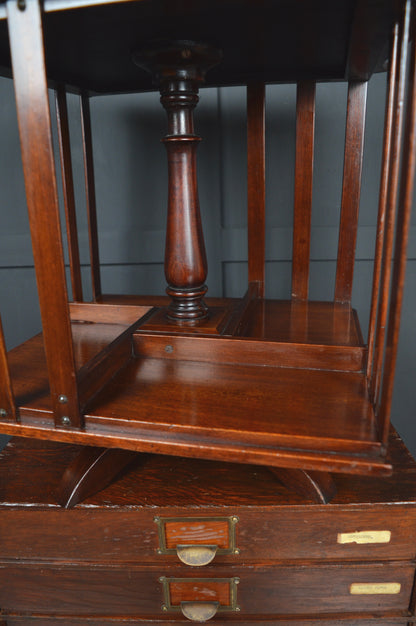 Revolving mahogany book case