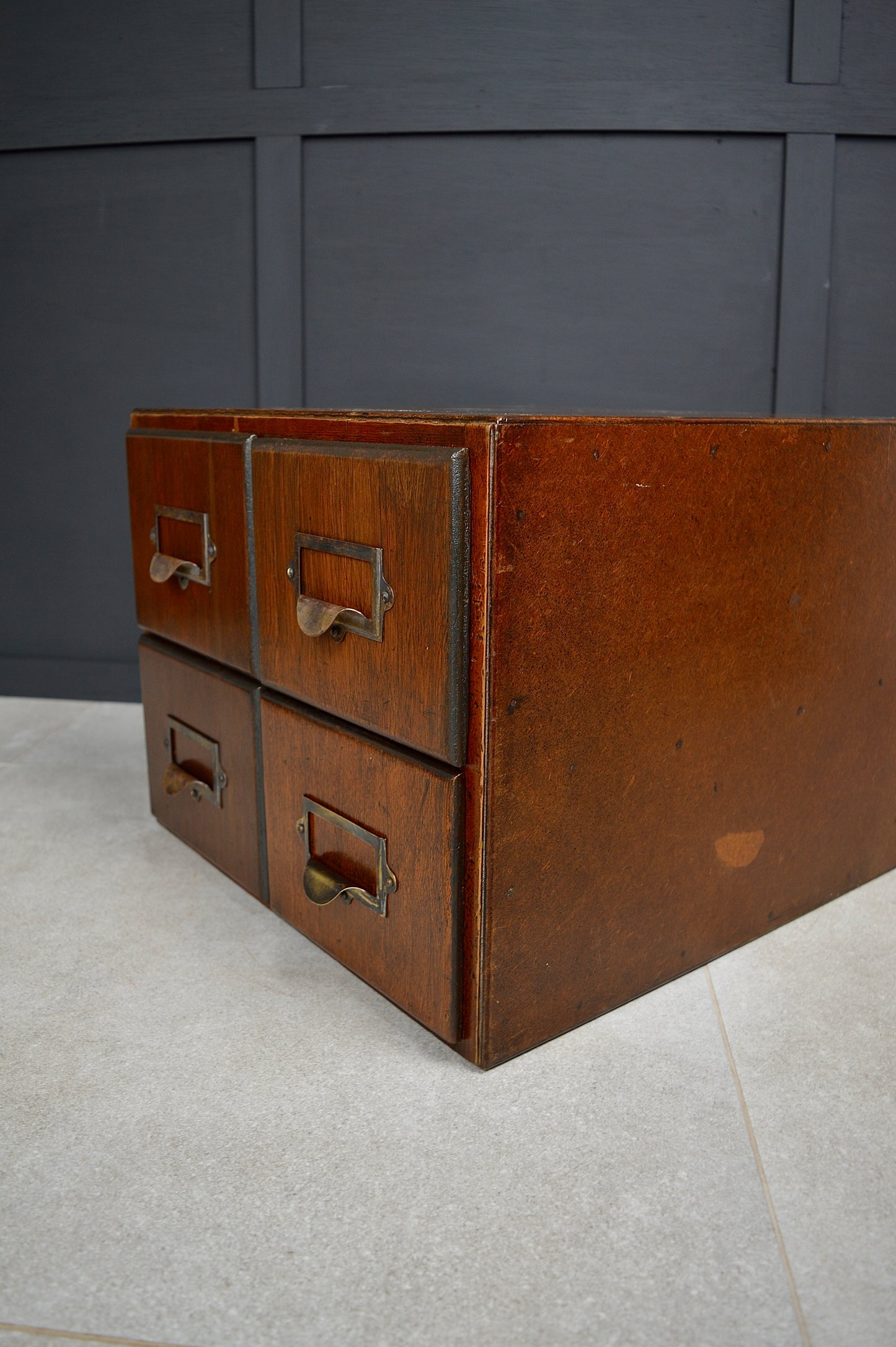Early 20th century 4 drawer index cabinet