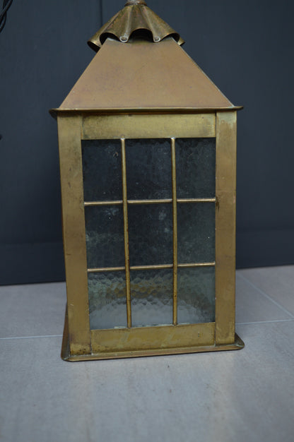 Arts & crafts Glazed brass hall lantern