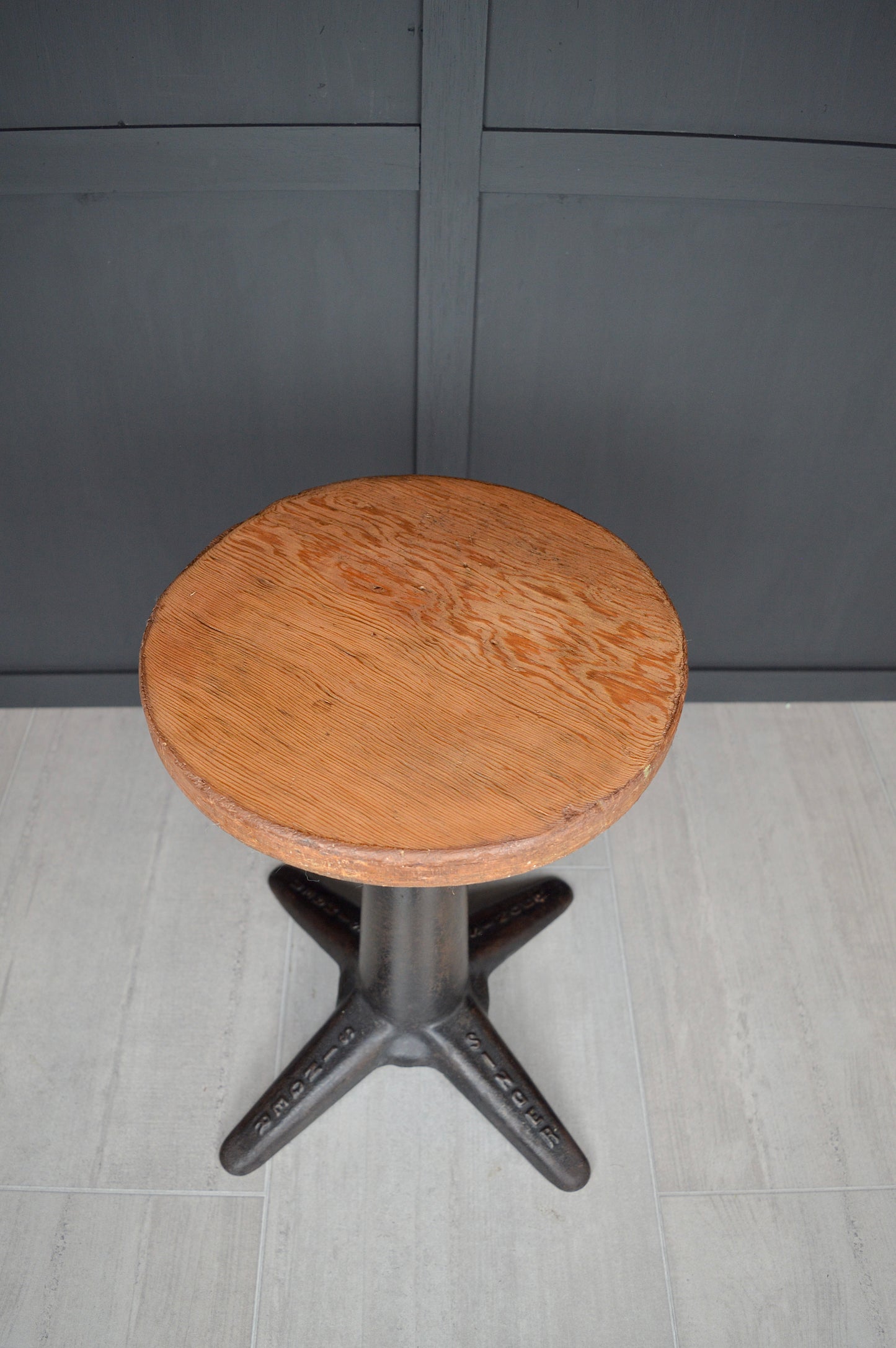 Singer cast iron industrial stool