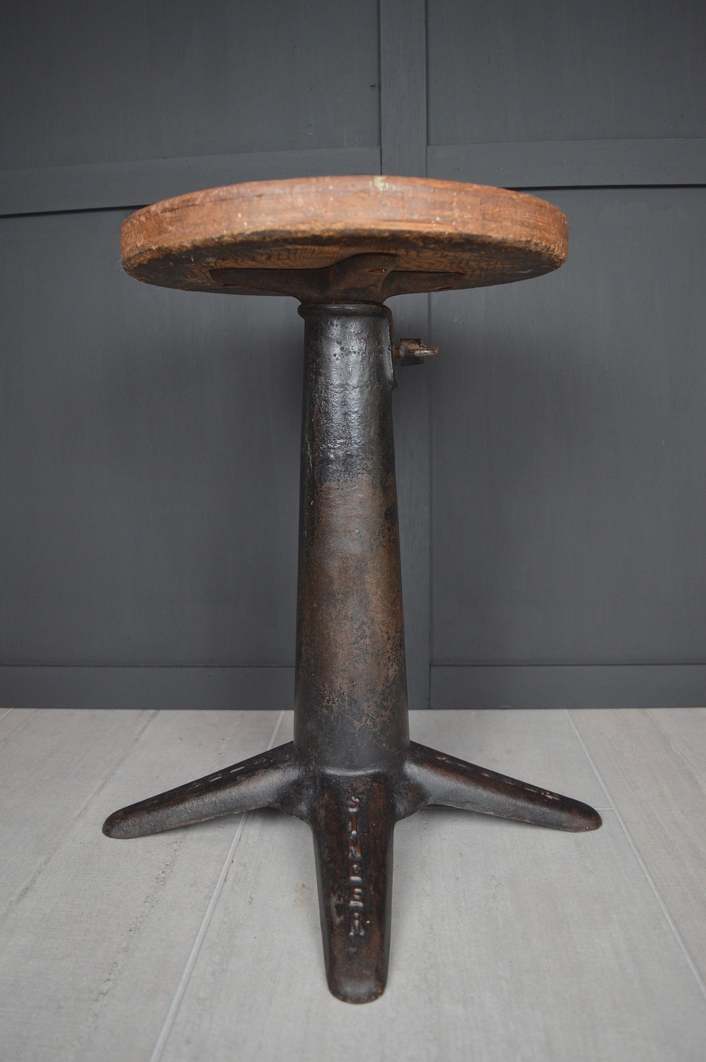 Singer cast iron industrial stool