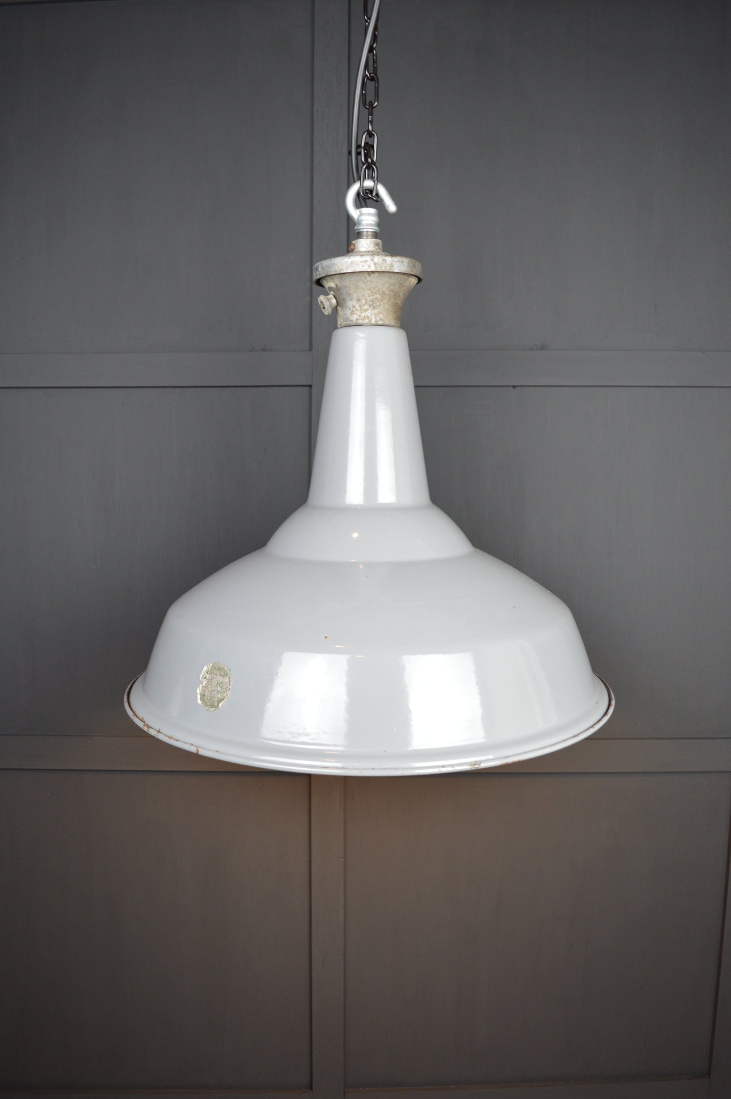 Vintage XL Benjamin industrial enamel lights