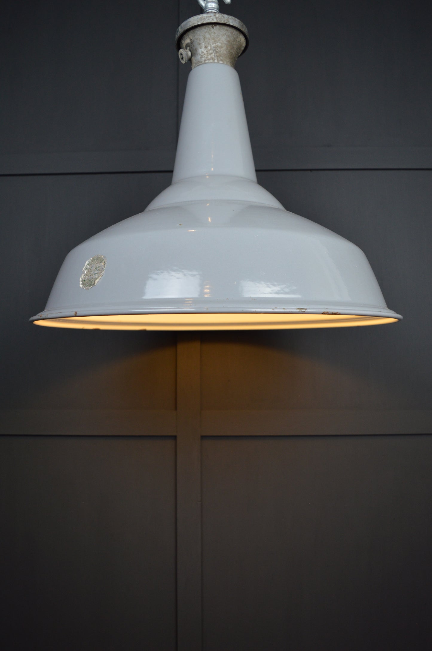 Vintage XL Benjamin industrial enamel lights