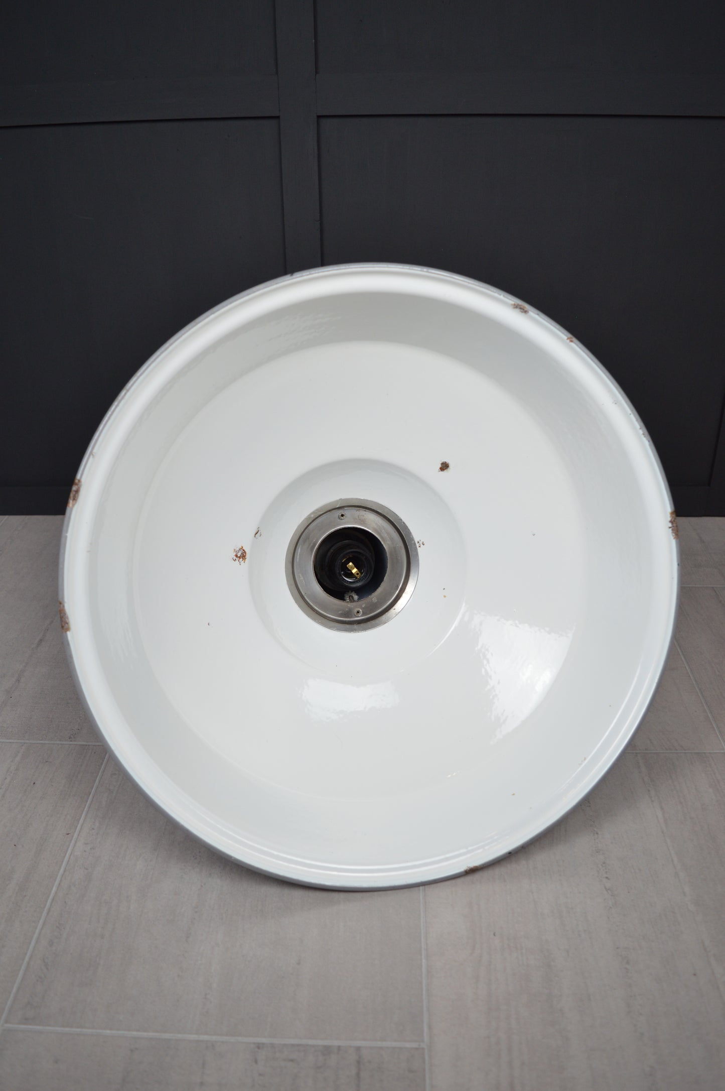 Vintage XL Benjamin industrial enamel lights