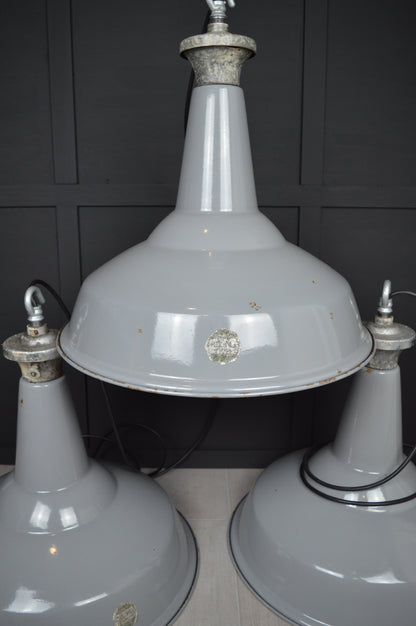 Vintage XL Benjamin industrial enamel lights