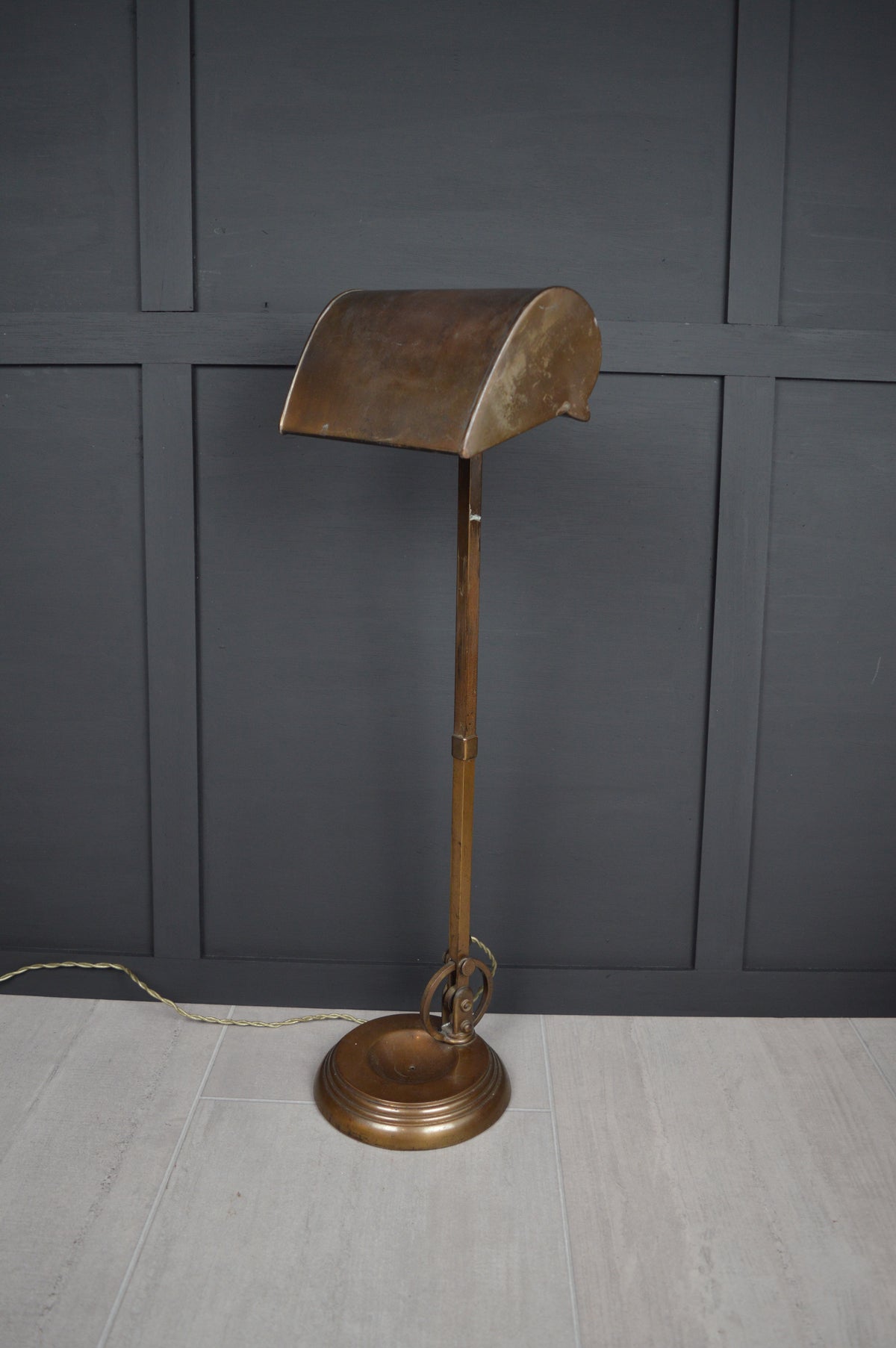 1920s GEC Copper bankers lamp