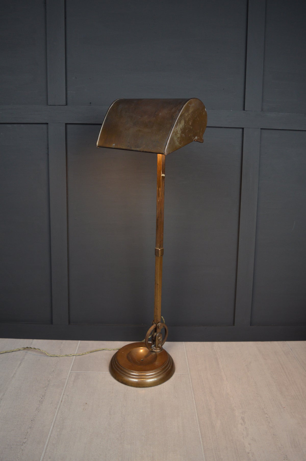 1920s GEC Copper bankers lamp