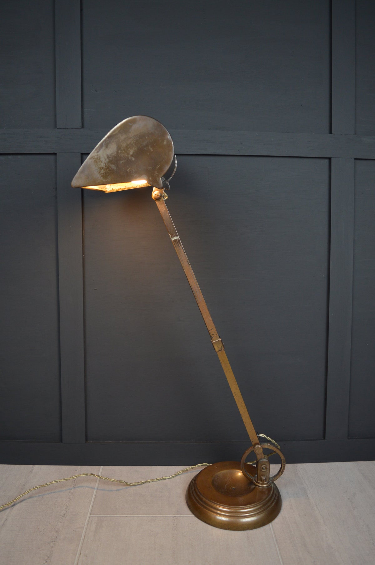 1920s GEC Copper bankers lamp