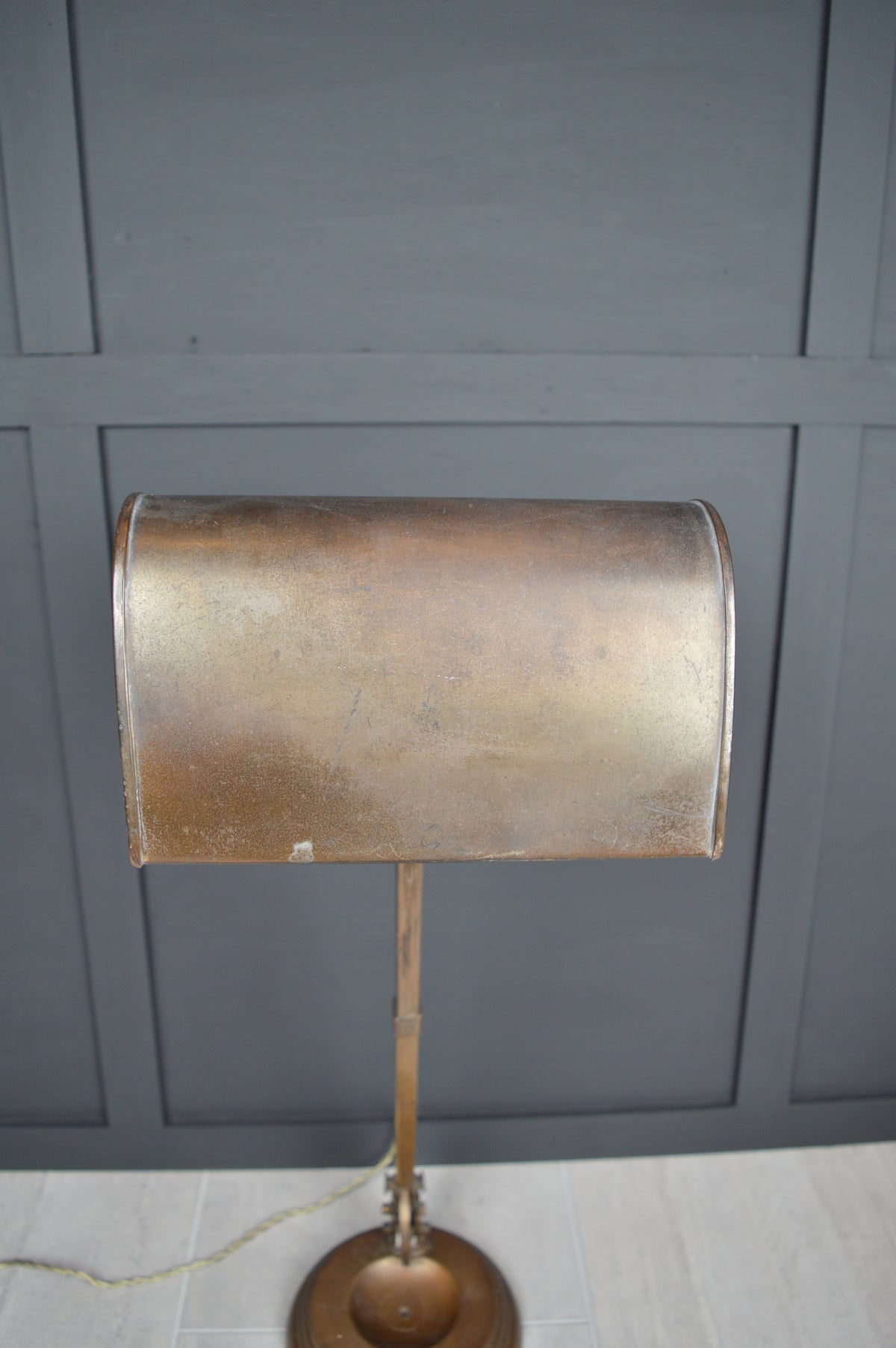 1920s GEC Copper bankers lamp