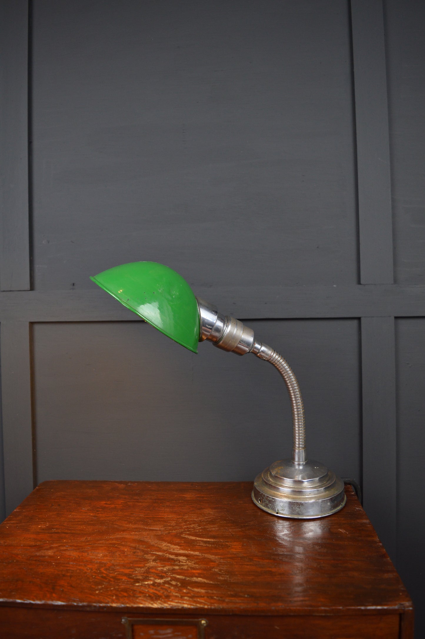 1930s chrome gooseneck lamp
