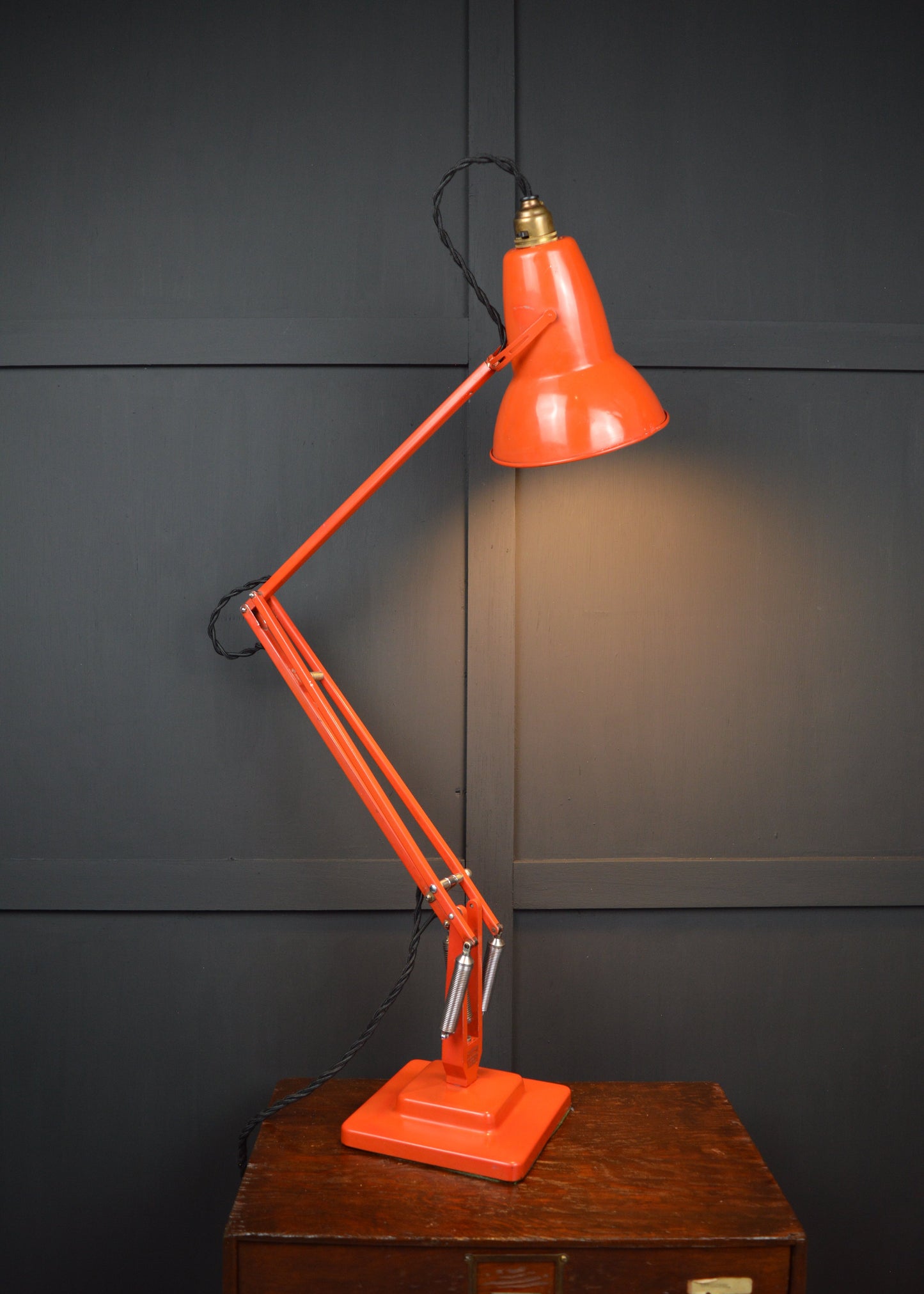 Red Anglepoise model 1227 lamp