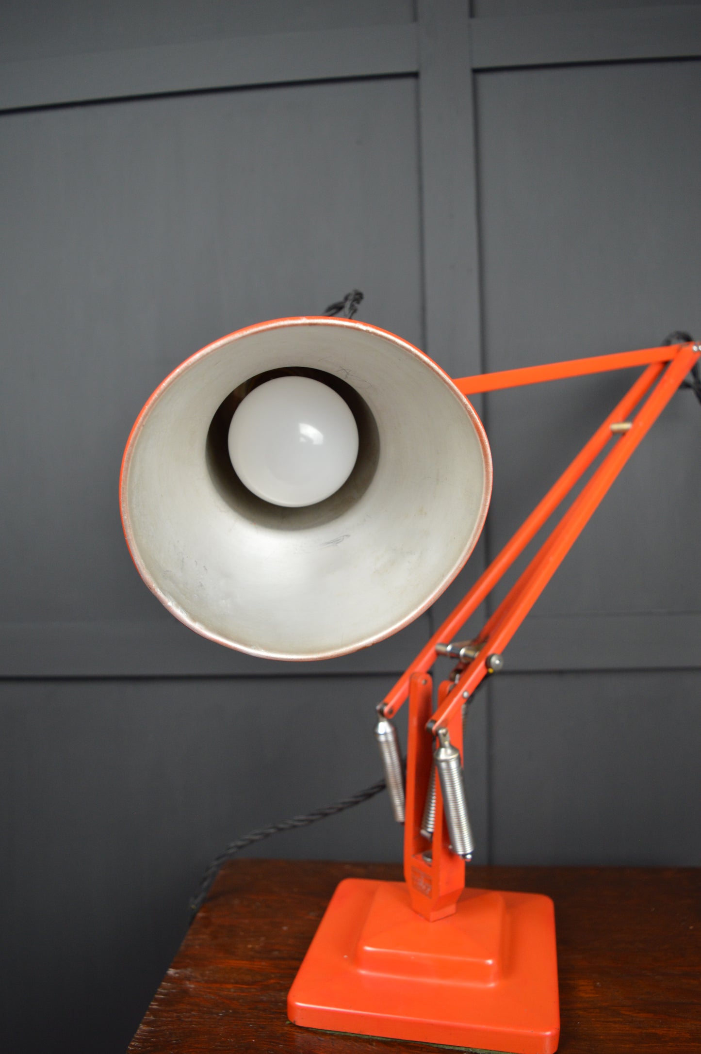 Red Anglepoise model 1227 lamp
