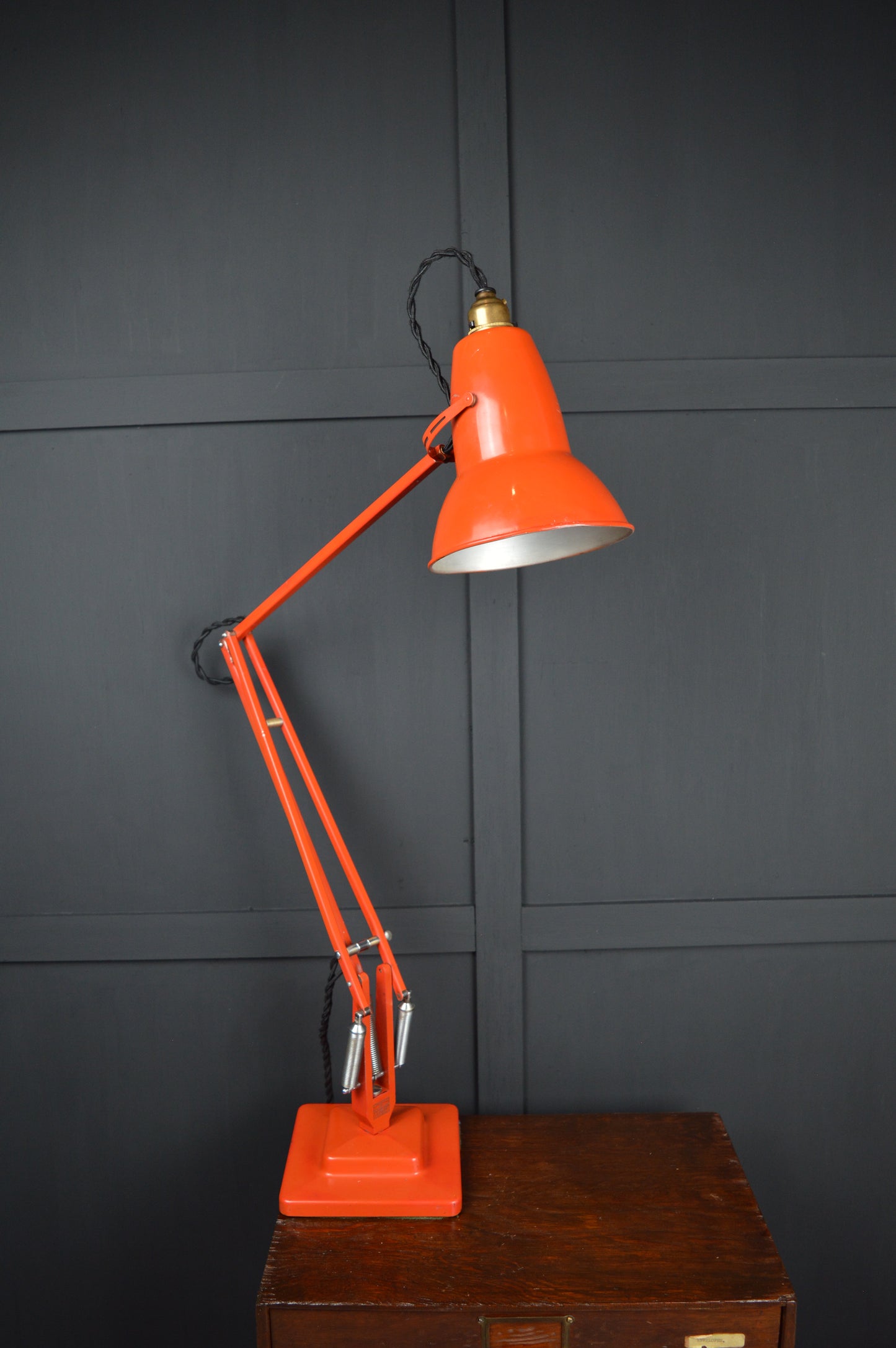 Red Anglepoise model 1227 lamp