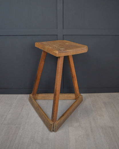 19th century wooden jewellers stool