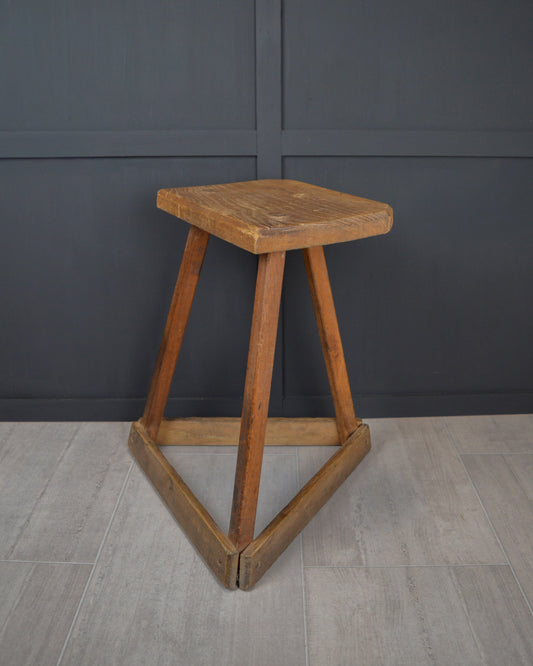 19th century wooden jewellers stool
