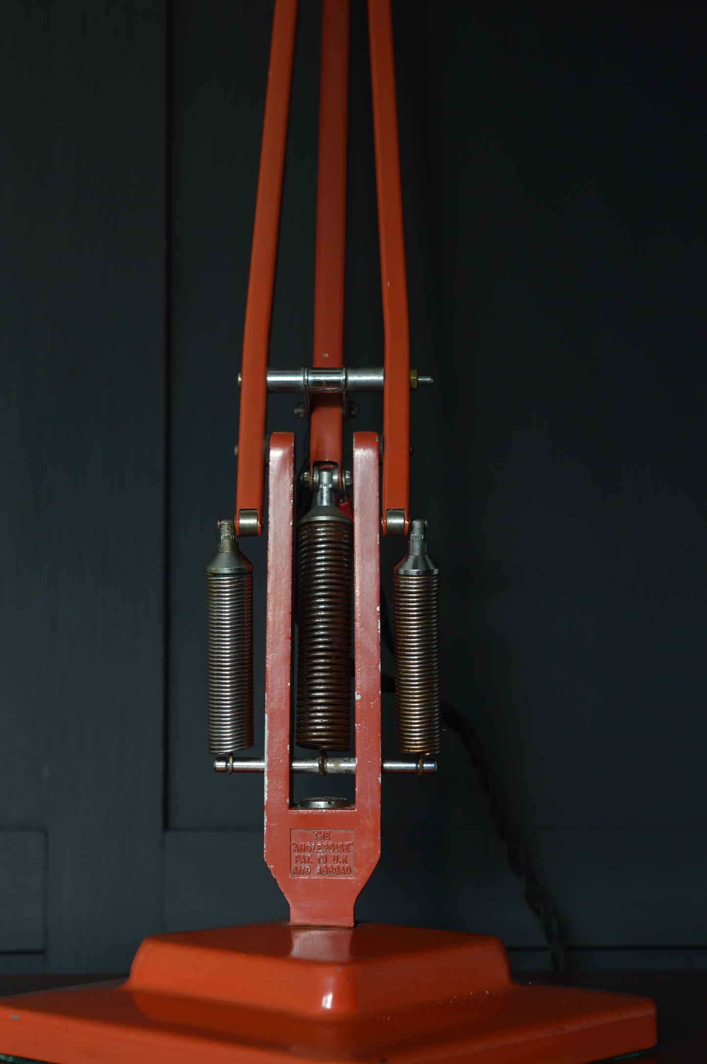 Red Herbert Terry Anglepoise model 1227 lamp