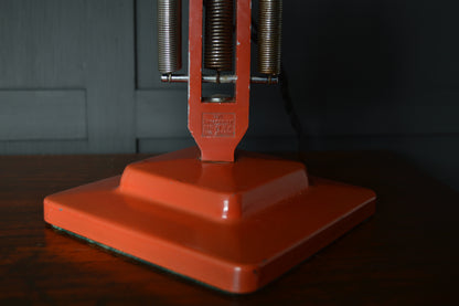 Red Herbert Terry Anglepoise model 1227 lamp