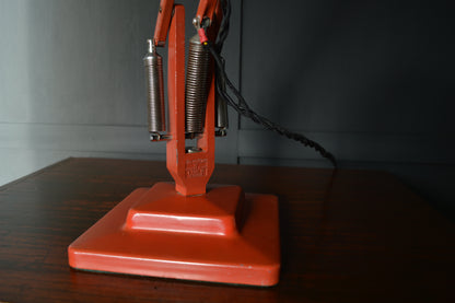 Red Herbert Terry Anglepoise model 1227 lamp