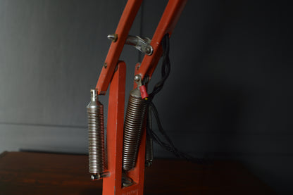 Red Herbert Terry Anglepoise model 1227 lamp
