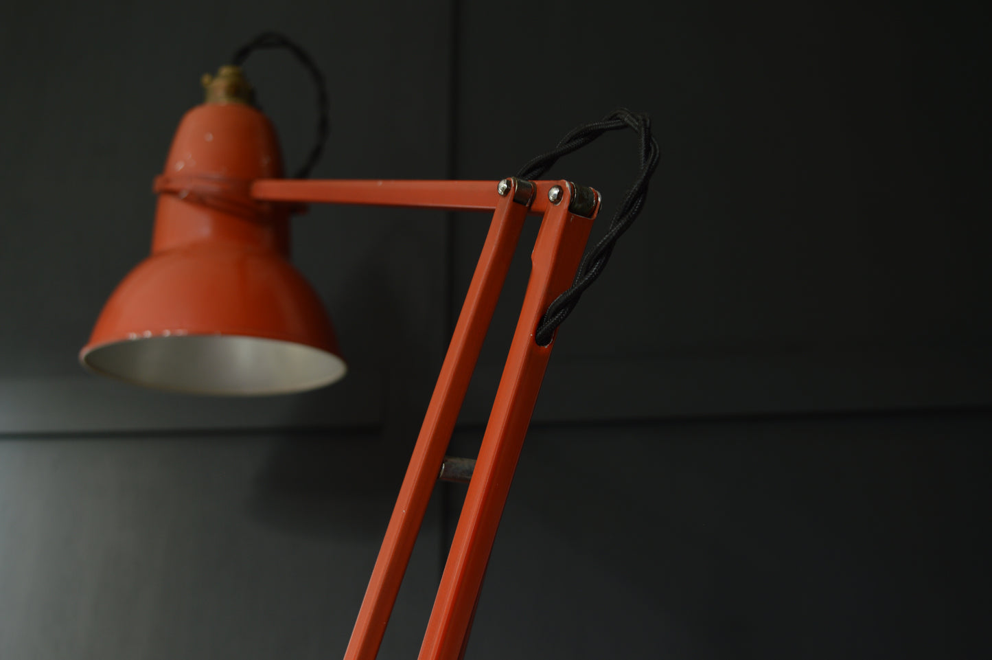 Red Herbert Terry Anglepoise model 1227 lamp