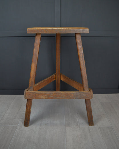 Tall 19th century wooden jewellers stool