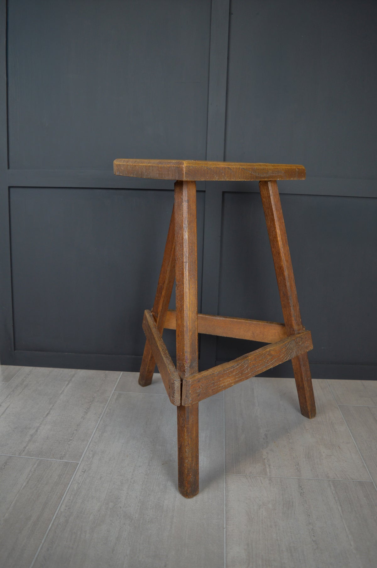 Tall 19th century wooden jewellers stool