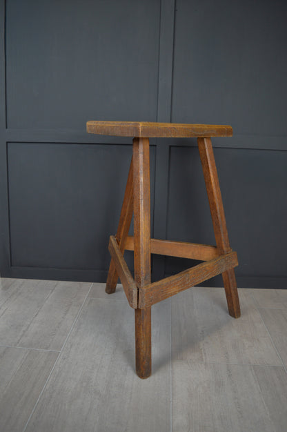 Tall 19th century wooden jewellers stool