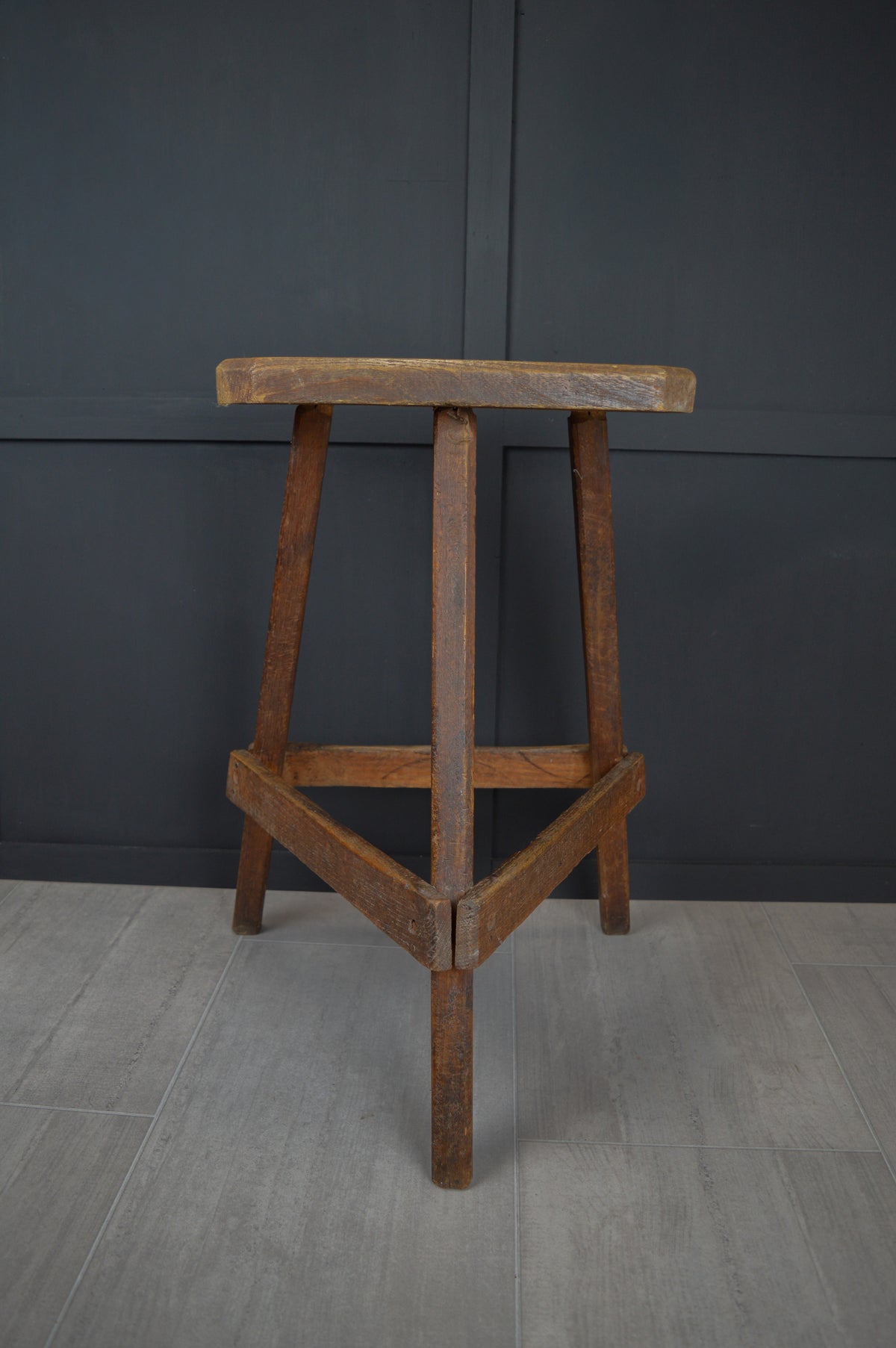 Tall 19th century wooden jewellers stool