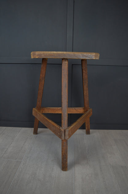 Tall 19th century wooden jewellers stool