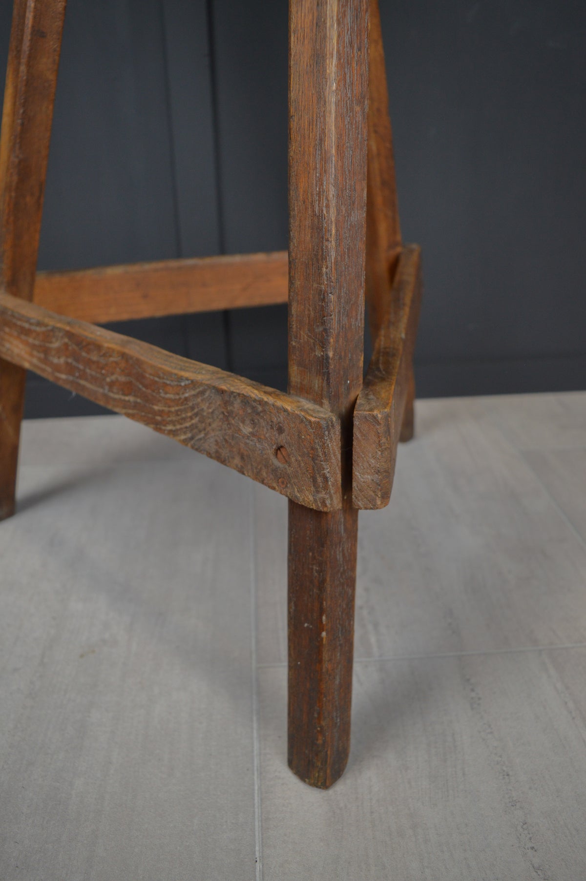 Tall 19th century wooden jewellers stool