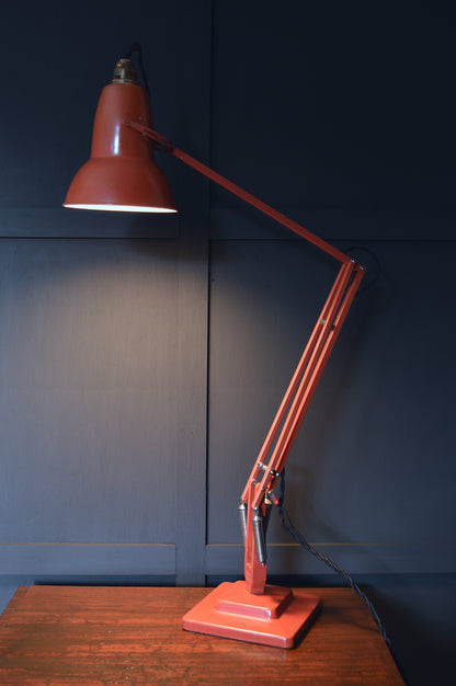 Red Herbert Terry Anglepoise model 1227 lamp