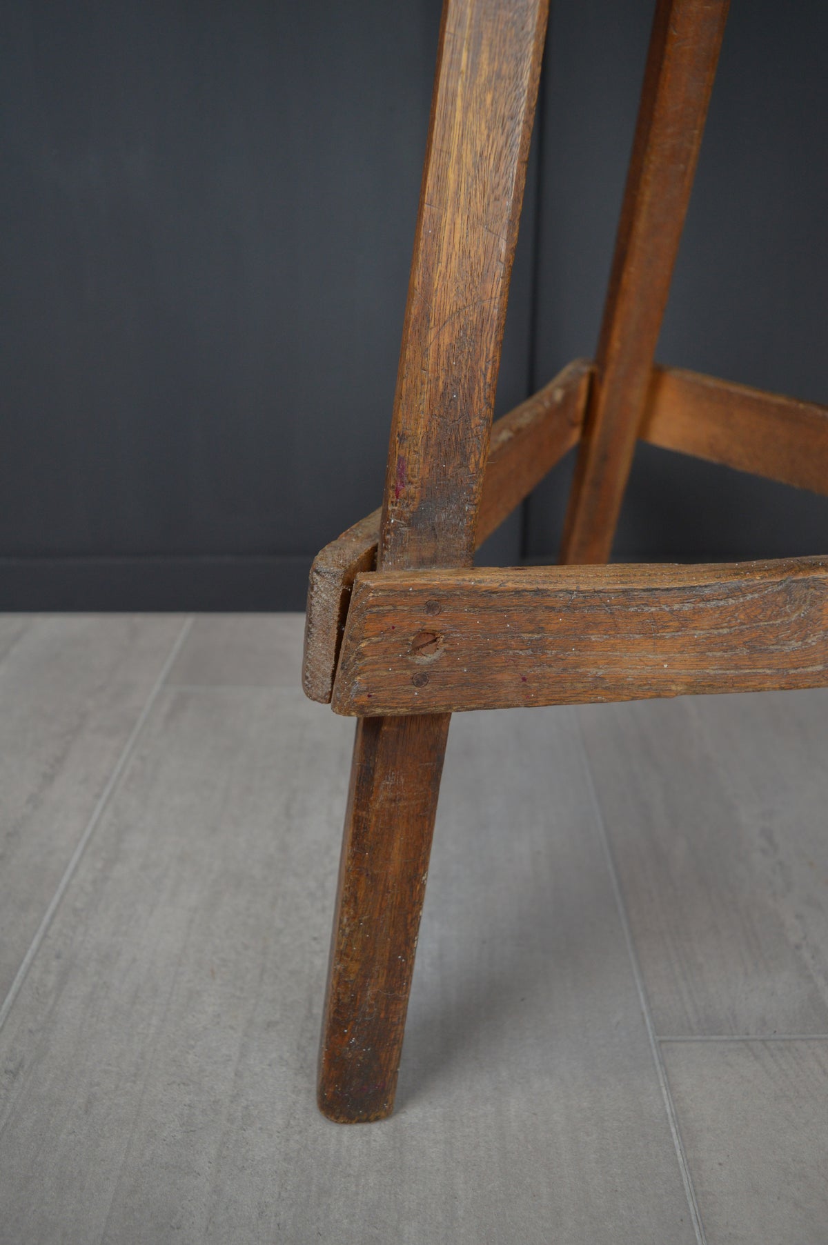 Tall 19th century wooden jewellers stool