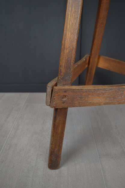 Tall 19th century wooden jewellers stool