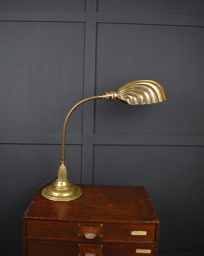 Art deco brass gooseneck lamp
