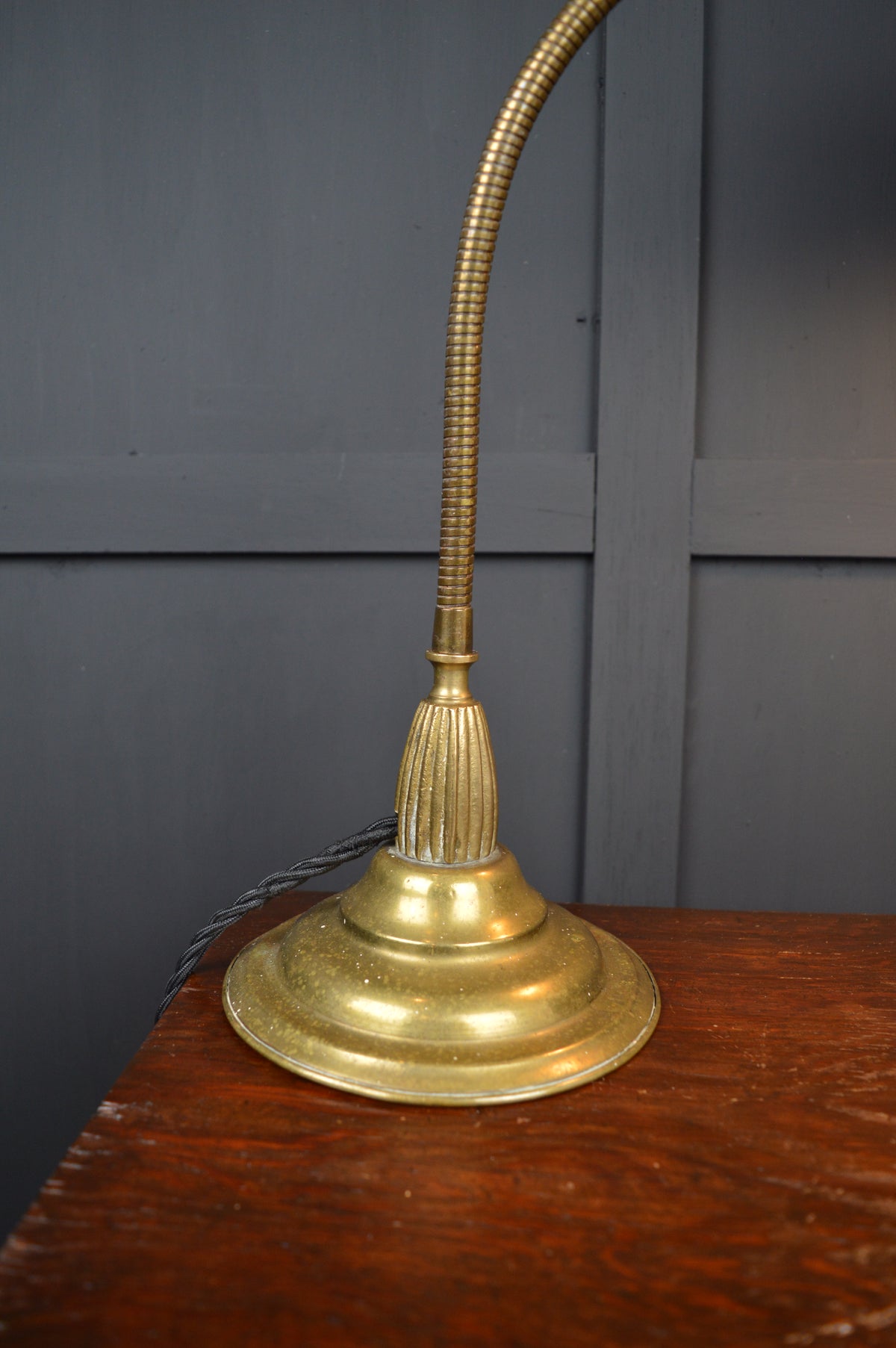 Art deco brass gooseneck lamp
