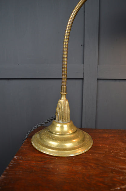Art deco brass gooseneck lamp