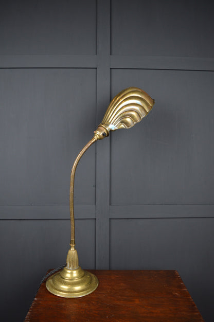 Art deco brass gooseneck lamp