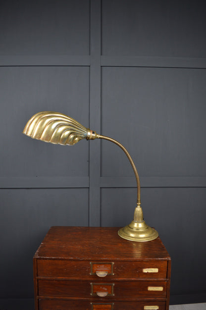 Art deco brass gooseneck lamp