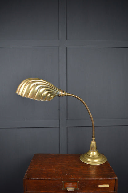 Art deco brass gooseneck lamp