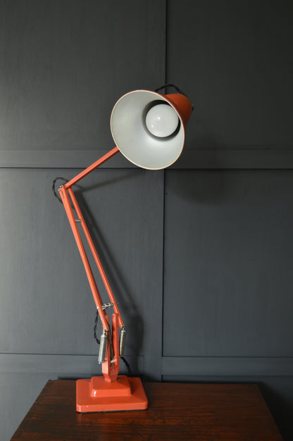 Red Herbert Terry Anglepoise model 1227 lamp