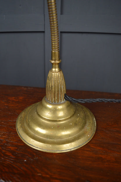 Art deco brass gooseneck lamp