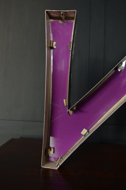 Vintage Salvaged chrome shopfront sign letter 'N'