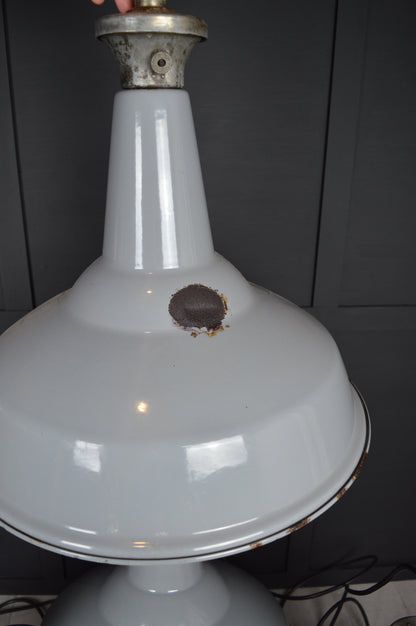 Vintage XL Benjamin industrial enamel lights